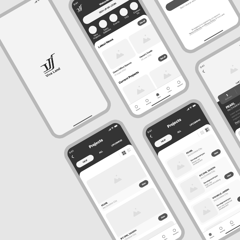 App Wireframe – Vivaland (Concept Pitch)